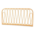 bali & pari Queen Carrick Rattan Wall Mount Headboard Natural/Brown: Bedroom Furniture, No Box Spring Needed