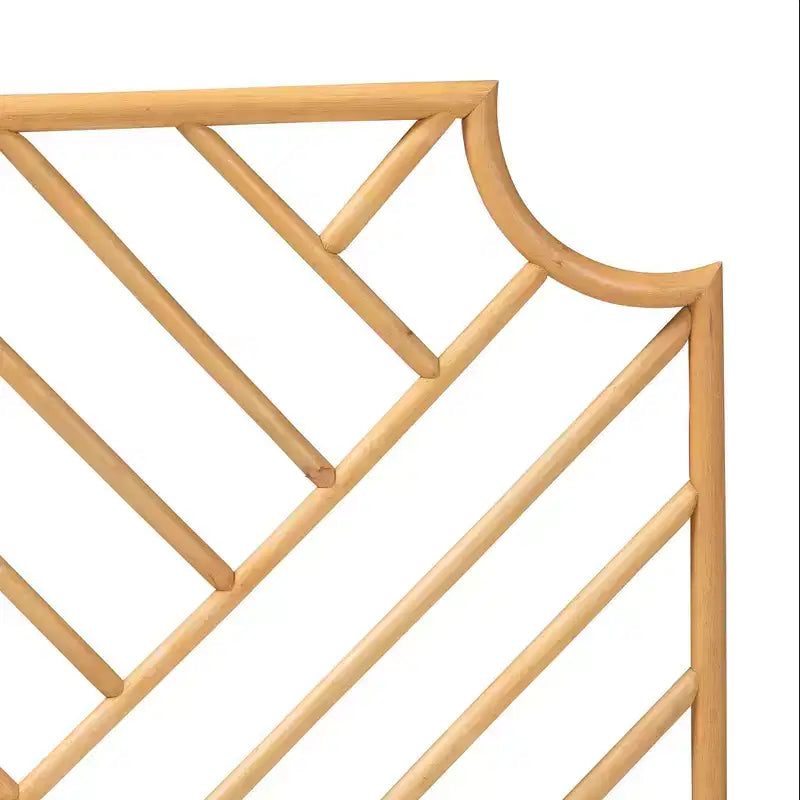 Tête de Lit Murale Giza Rattan Queen Naturel/Marron - bali & pari : Fabriquée à la main, motif Chevron, aucun assemblage requis