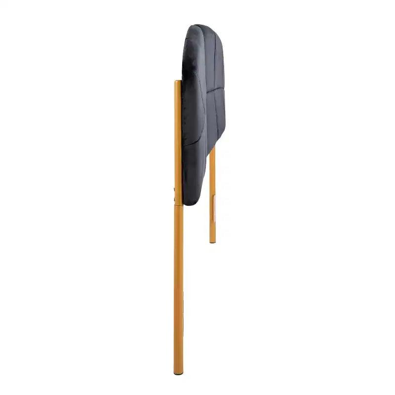 Tête de lit en velours Lindsey Queen Noir/Or - Lumisource : Rembourrage moelleux, capitonnage élégant, cadre en acier, nettoyage ciblé