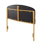 Tête de lit en velours Lindsey Queen Noir/Or - Lumisource : Rembourrage moelleux, capitonnage élégant, cadre en acier, nettoyage ciblé