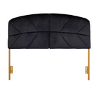 Tête de lit en velours Lindsey Queen Noir/Or - Lumisource : Rembourrage moelleux, capitonnage élégant, cadre en acier, nettoyage ciblé