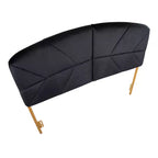 Tête de lit en velours Lindsey Queen Noir/Or - Lumisource : Rembourrage moelleux, capitonnage élégant, cadre en acier, nettoyage ciblé