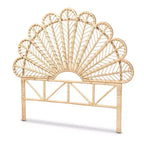Queen Variel Rattan Headboard Walnut Brown - bali & pari: Bohemian Style, No Assembly, Spot Clean