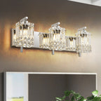 Appliques murales en cristal à 3 lumières pour salle de bain, style moderne et glamour