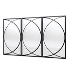 Lot de 3 miroirs muraux rectangulaires en métal noir - 31,9 H x 15,75 L x 0,75 P