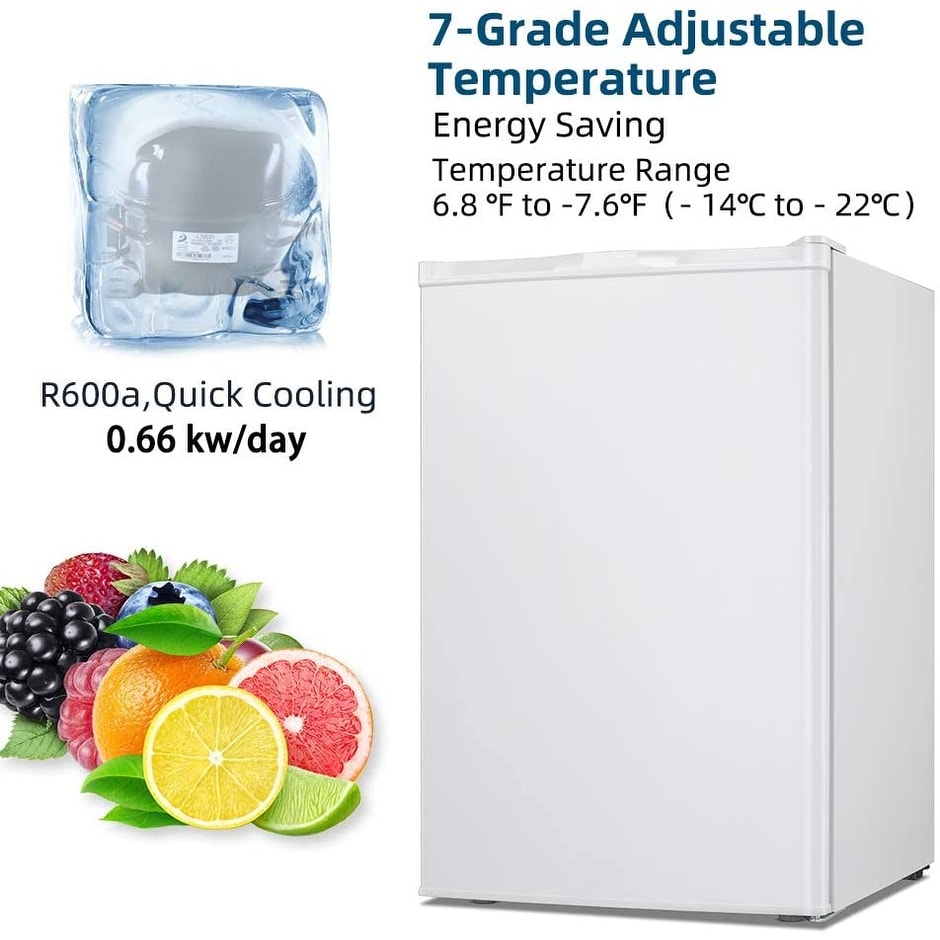 Congélateur vertical compact de 3,0 pi cu avec porte simple réversible