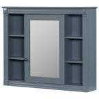 Meuble-lavabo de salle de bain moderne de 91 cm avec lavabo et armoire de toilette, 2 portes et 2 tiroirs