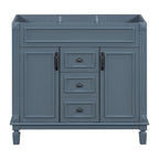 Meuble-lavabo de salle de bain moderne de 91 cm avec lavabo et armoire de toilette, 2 portes et 2 tiroirs