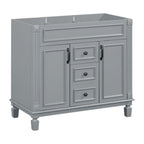 Meuble-lavabo de salle de bain moderne de 91 cm avec lavabo et armoire de toilette, 2 portes et 2 tiroirs
