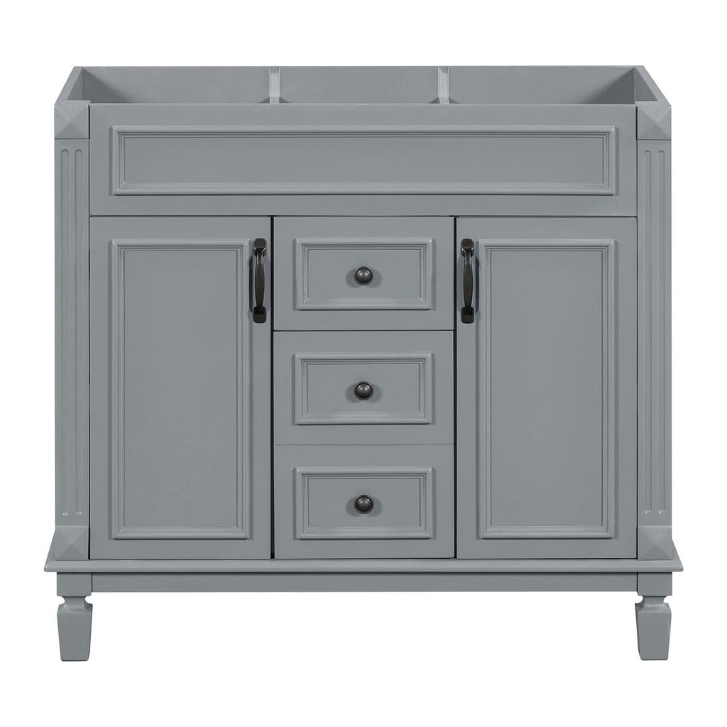 Meuble-lavabo de salle de bain moderne de 91 cm avec lavabo et armoire de toilette, 2 portes et 2 tiroirs