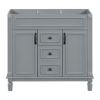 Meuble-lavabo de salle de bain moderne de 91 cm avec lavabo et armoire de toilette, 2 portes et 2 tiroirs