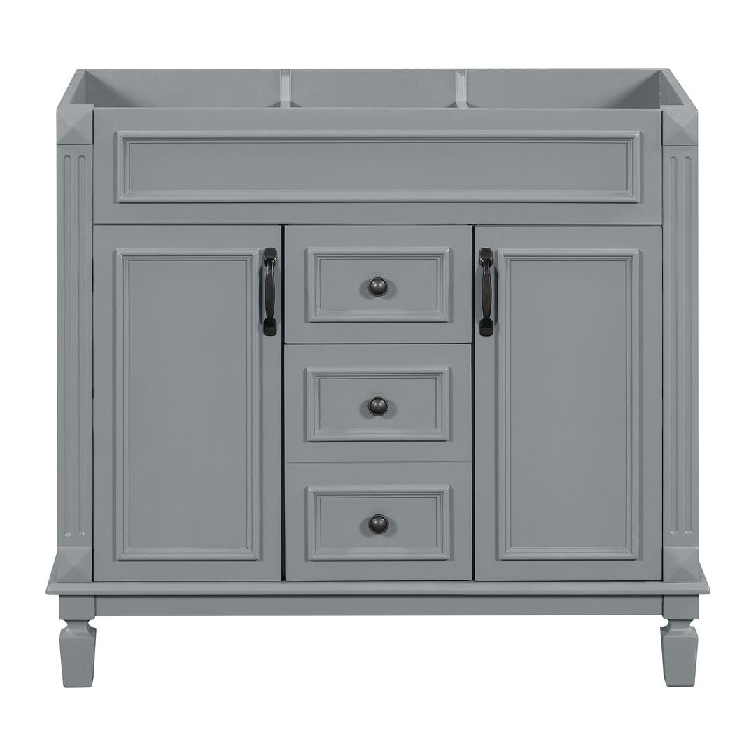 Meuble-lavabo de salle de bain moderne de 91 cm avec lavabo et armoire de toilette, 2 portes et 2 tiroirs
