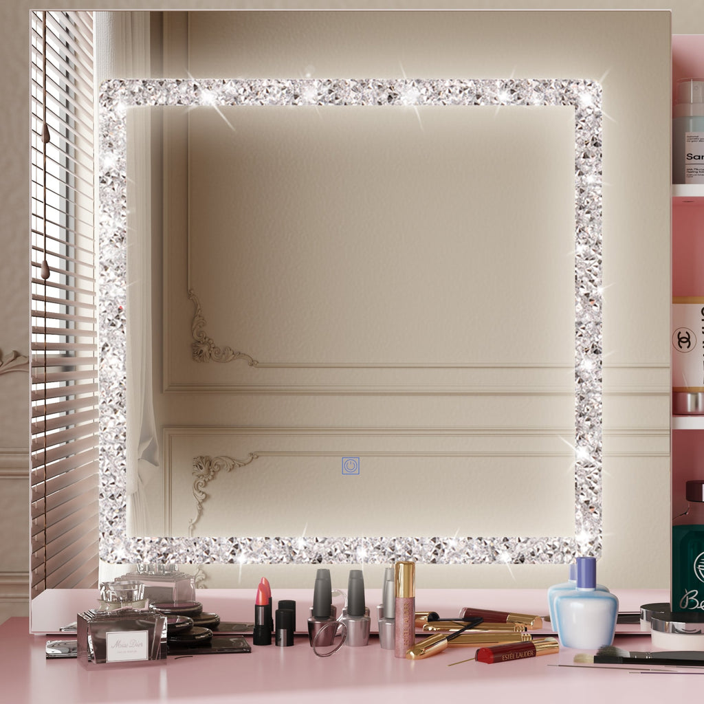 Coiffeuse de 99 cm de large avec tabouret et miroir