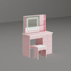 Coiffeuse de 99 cm de large avec tabouret et miroir