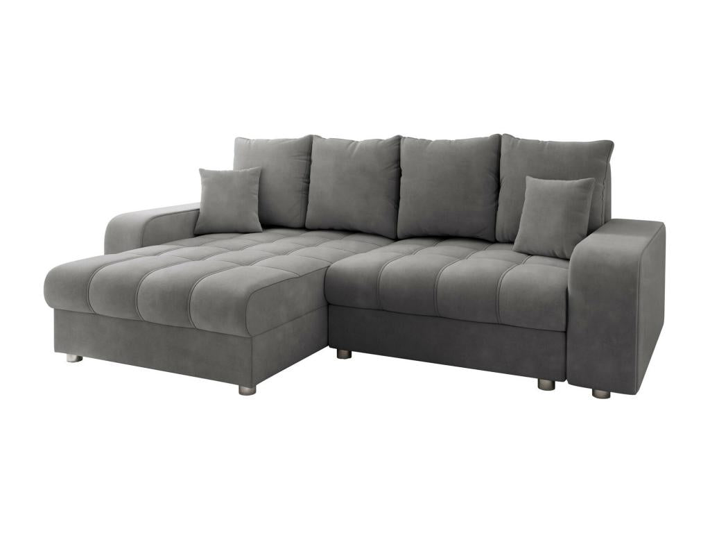 Corner sofa Doucezen 102 Grey Sleeping function Bedding box 250x166x94cm