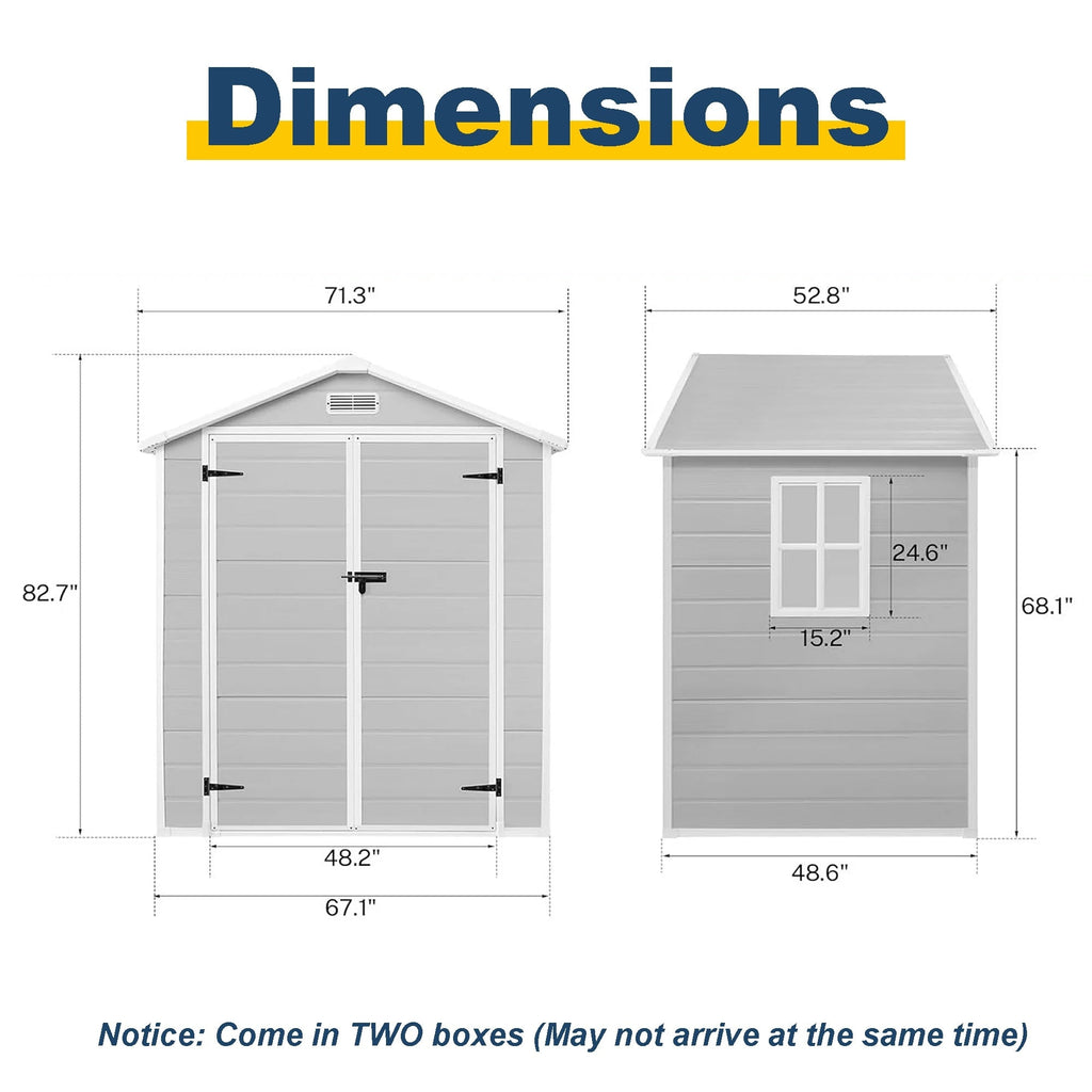 Abri de jardin en résine toutes saisons avec plancher, 1,8 m x 1,2 m/1,8 m x 2,4 m/2,4 m x 1,8 m/2,4 m x 3 m, Spire Tool Shed