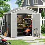 Abri de jardin en résine toutes saisons avec plancher, 1,8 m x 1,2 m/1,8 m x 2,4 m/2,4 m x 1,8 m/2,4 m x 3 m, Spire Tool Shed