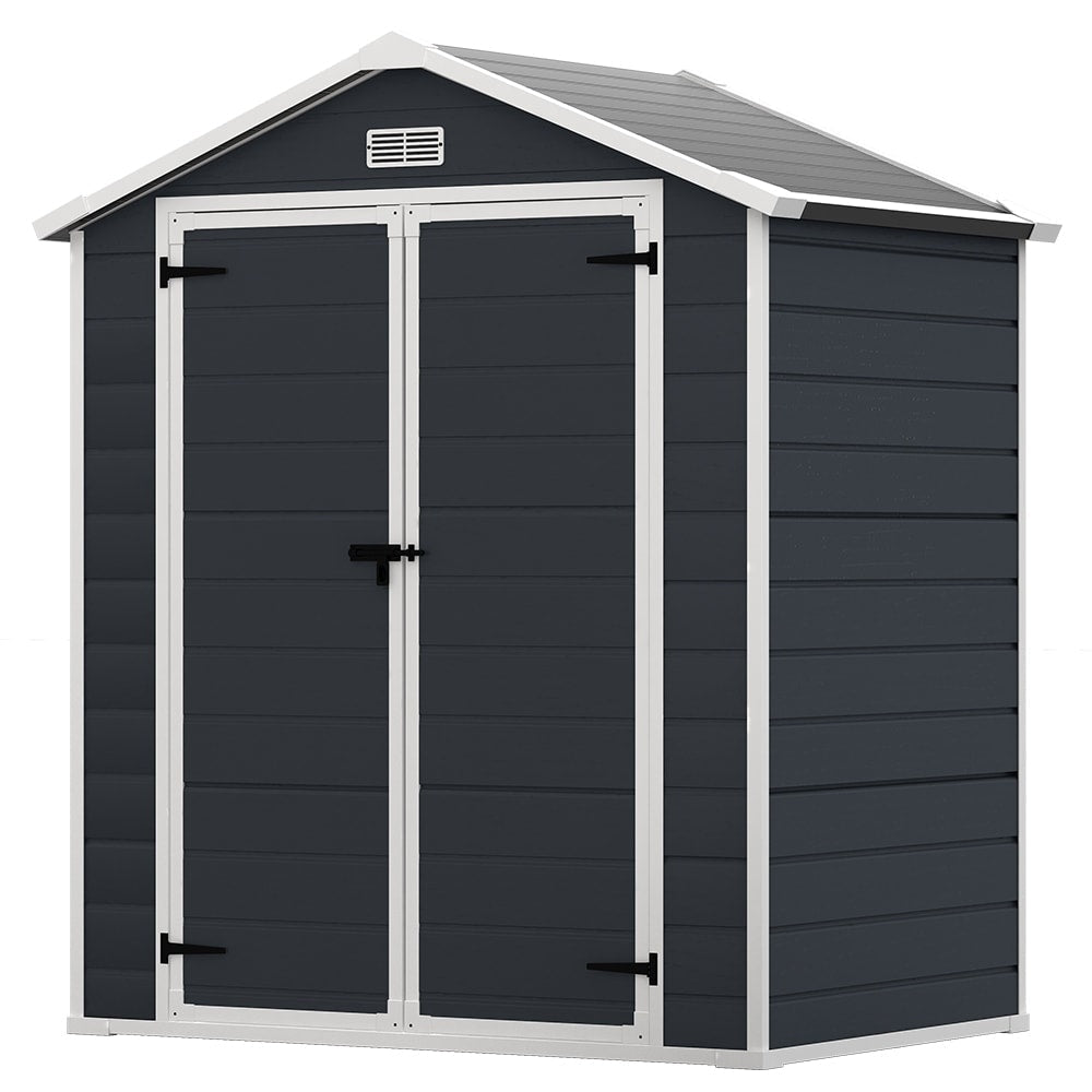 Abri de jardin en résine toutes saisons avec plancher, 1,8 m x 1,2 m/1,8 m x 2,4 m/2,4 m x 1,8 m/2,4 m x 3 m, Spire Tool Shed