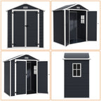 Abri de jardin en résine toutes saisons avec plancher, 1,8 m x 1,2 m/1,8 m x 2,4 m/2,4 m x 1,8 m/2,4 m x 3 m, Spire Tool Shed