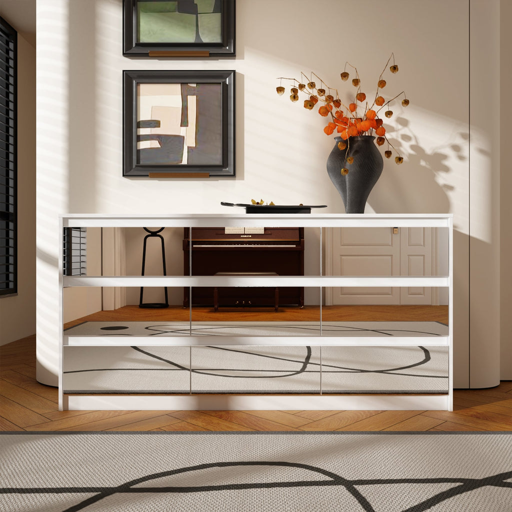 Commode à 9 tiroirs de 63 W, commode d'appoint pour salon, chambre à coucher