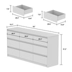 Commode à 9 tiroirs de 63 W, commode d'appoint pour salon, chambre à coucher