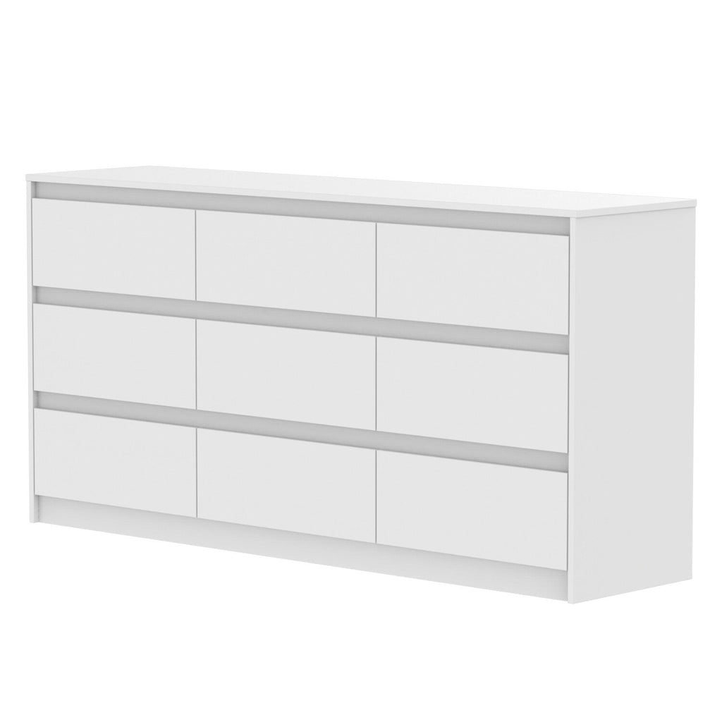 Commode à 9 tiroirs de 63 W, commode d'appoint pour salon, chambre à coucher