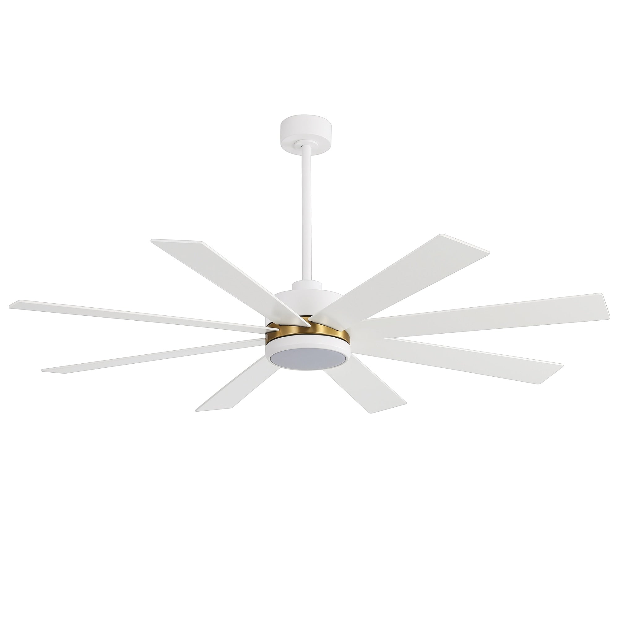 Ventilateur de plafond de 65 pouces à 8 pales noires avec lumière LED et télécommande