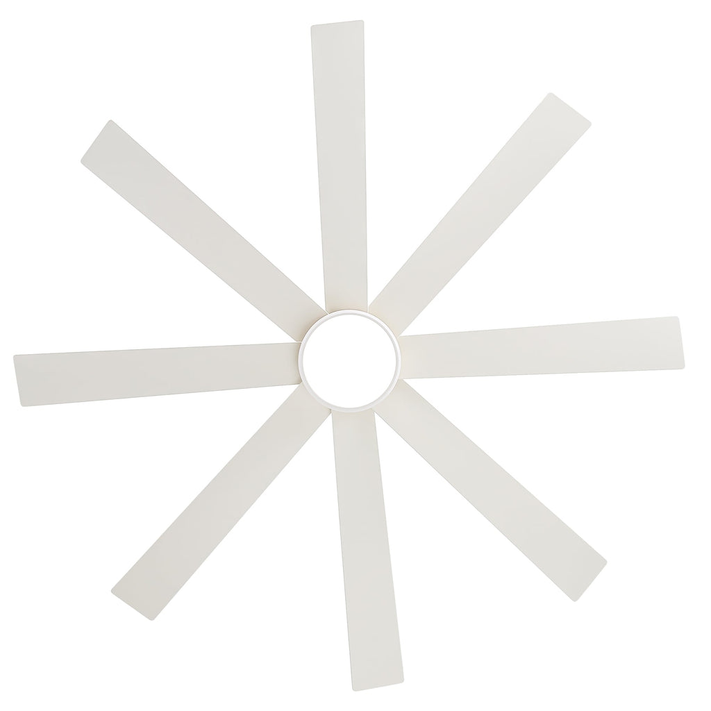 Ventilateur de plafond de 65 pouces à 8 pales noires avec lumière LED et télécommande
