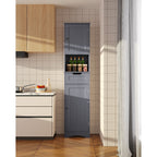 Meuble de rangement haut de salle de bain étroit de 170 cm, armoire autoportante en bois massif à 5 niveaux