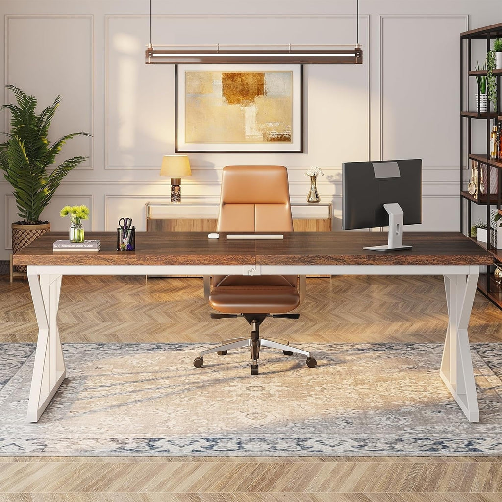 Bureau de direction de 70,8 pouces, grande station de travail de bureau d'ordinateur