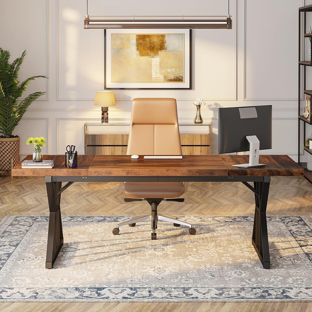 Bureau de direction de 70,8 pouces, grande station de travail de bureau d'ordinateur