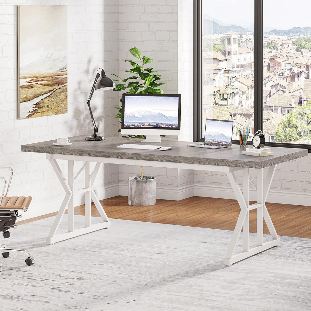 Bureau de direction de 70,8 pouces, grande station de travail de bureau d'ordinateur