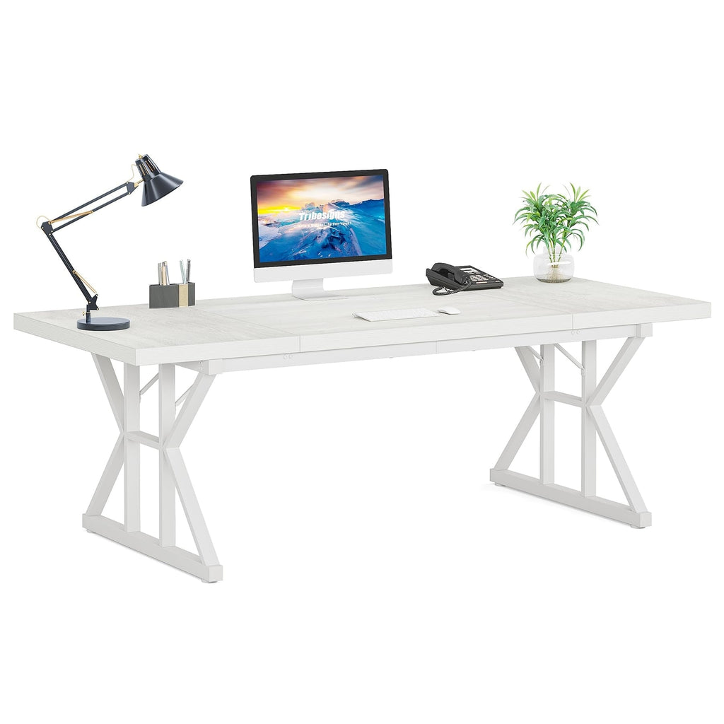 Bureau de direction de 70,8 pouces, grande station de travail de bureau d'ordinateur