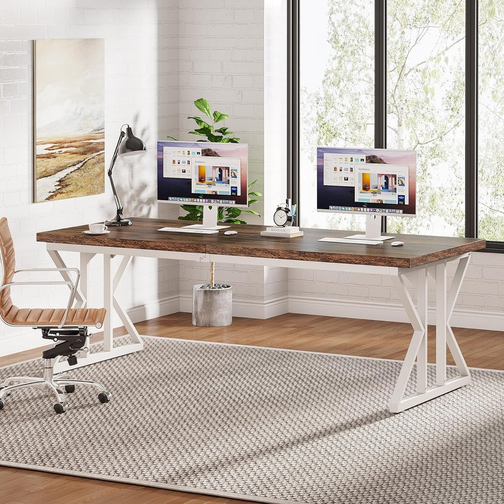 Bureau de direction de 70,8 pouces, grande station de travail de bureau d'ordinateur