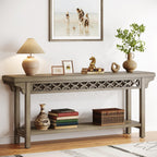 Console longue en bois massif de 180 cm de style ferme