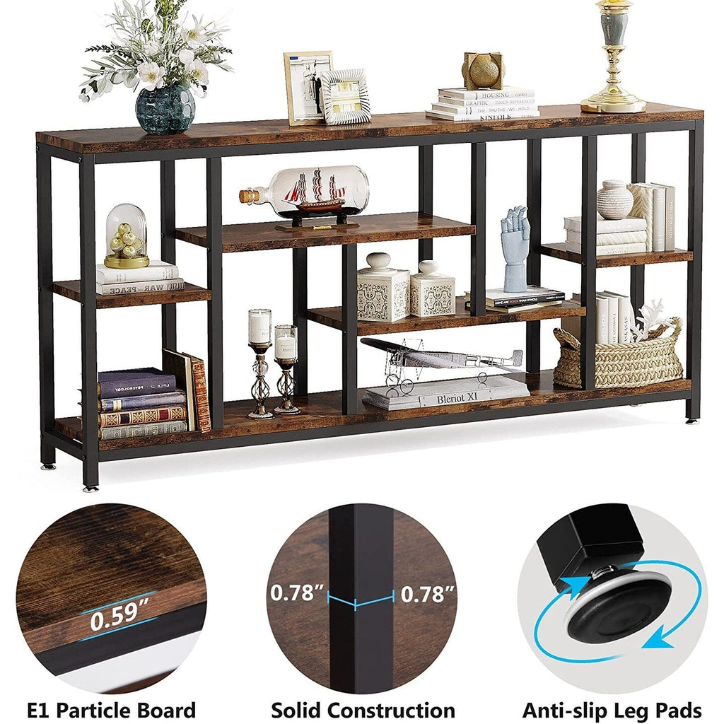 Console extensible de 70,9 pouces avec rangement, table d'entrée à 3 niveaux pour couloir