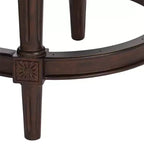 55 Downing Street Addison Tabouret de bar pivotant en noyer marron 26 po de hauteur traditionnel avec coussin en cuir couleur moka et dossier, repose-pieds pour comptoir de cuisine