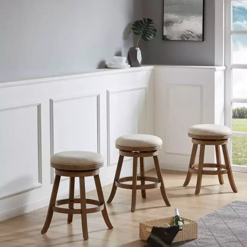 Tabouret de bar Fenton Driftwood à hauteur de comptoir 29 po Bois dur ivoire - Boraam