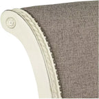 55 Downing Street Tabouret de bar pivotant Oliver Wood blanc 76,2 cm de haut avec coussin défilant traditionnel en étain avec dossier et repose-pieds pour hauteur de comptoir de cuisine