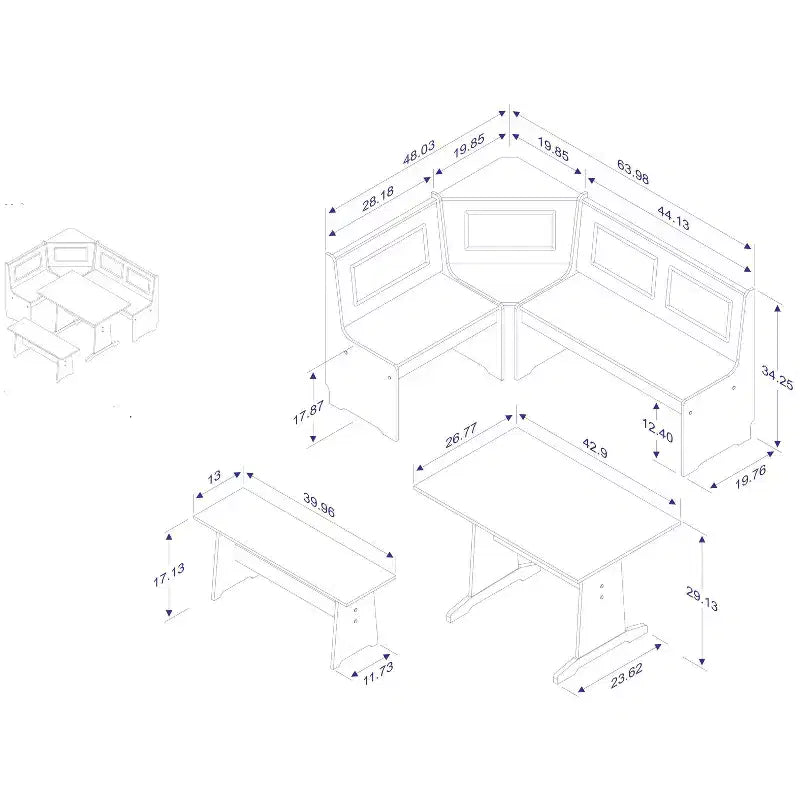 Ardmore Breakfast Nook - Linon