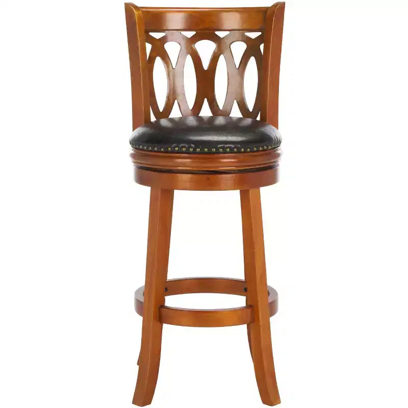 Baldwin Swivel Bar Stool - FOX7004 - Dark Oak/Black - Safavieh Couture