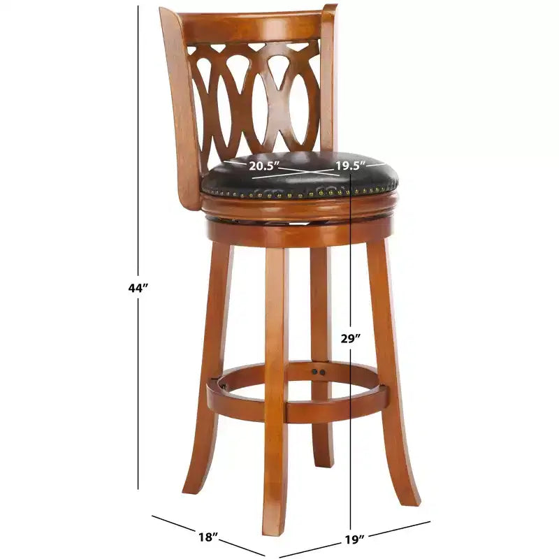 Tabouret de bar pivotant Baldwin - FOX7004 - Chêne foncé/Noir - Safavieh Couture