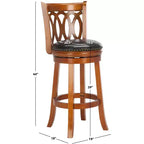 Tabouret de bar pivotant Baldwin - FOX7004 - Chêne foncé/Noir - Safavieh Couture
