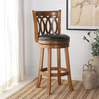 Tabouret de bar pivotant Baldwin - FOX7004 - Chêne foncé/Noir - Safavieh Couture