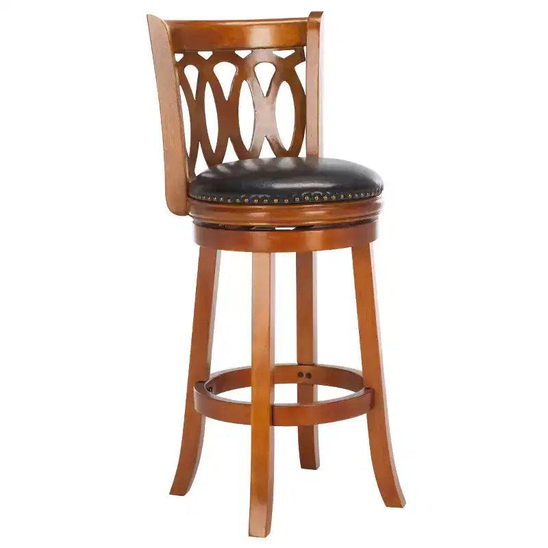 Tabouret de bar pivotant Baldwin - FOX7004 - Chêne foncé/Noir - Safavieh Couture