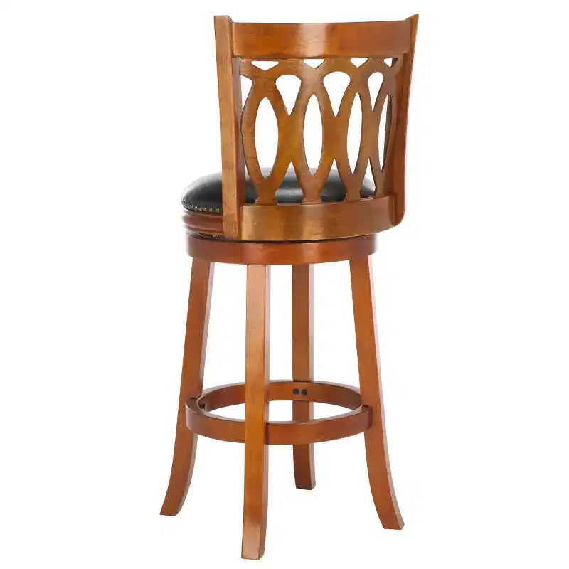 Tabouret de bar pivotant Baldwin - FOX7004 - Chêne foncé/Noir - Safavieh Couture