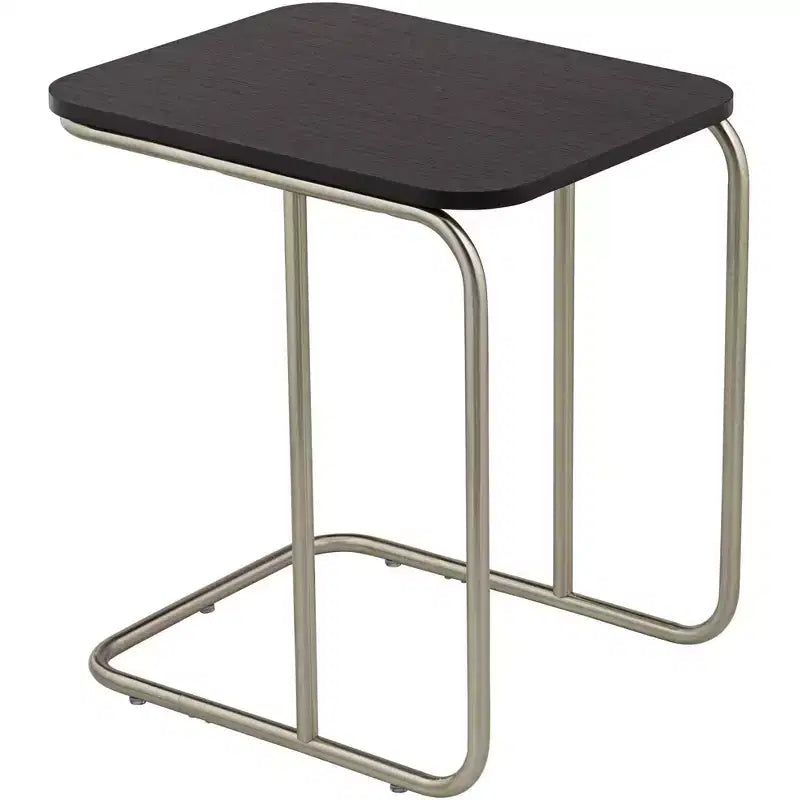 55 Downing Street Thornburg Modern Wood Metal Rectangular Accent Side End Table 20 x 15 1/2 Dark Oak Brushed Nickel Metal Legs for Living Room House