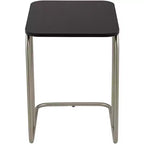 55 Downing Street Thornburg Table d'appoint rectangulaire moderne en bois et métal, 20 x 15 1/2 po, chêne foncé, pieds en métal nickel brossé pour salon, maison