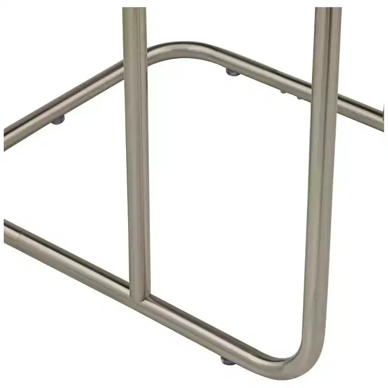 55 Downing Street Thornburg Table d'appoint rectangulaire moderne en bois et métal, 20 x 15 1/2 po, chêne foncé, pieds en métal nickel brossé pour salon, maison