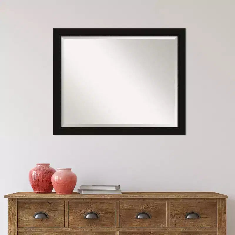 Miroir mural de salle de bain encadré Avon Noir - Amanti Art